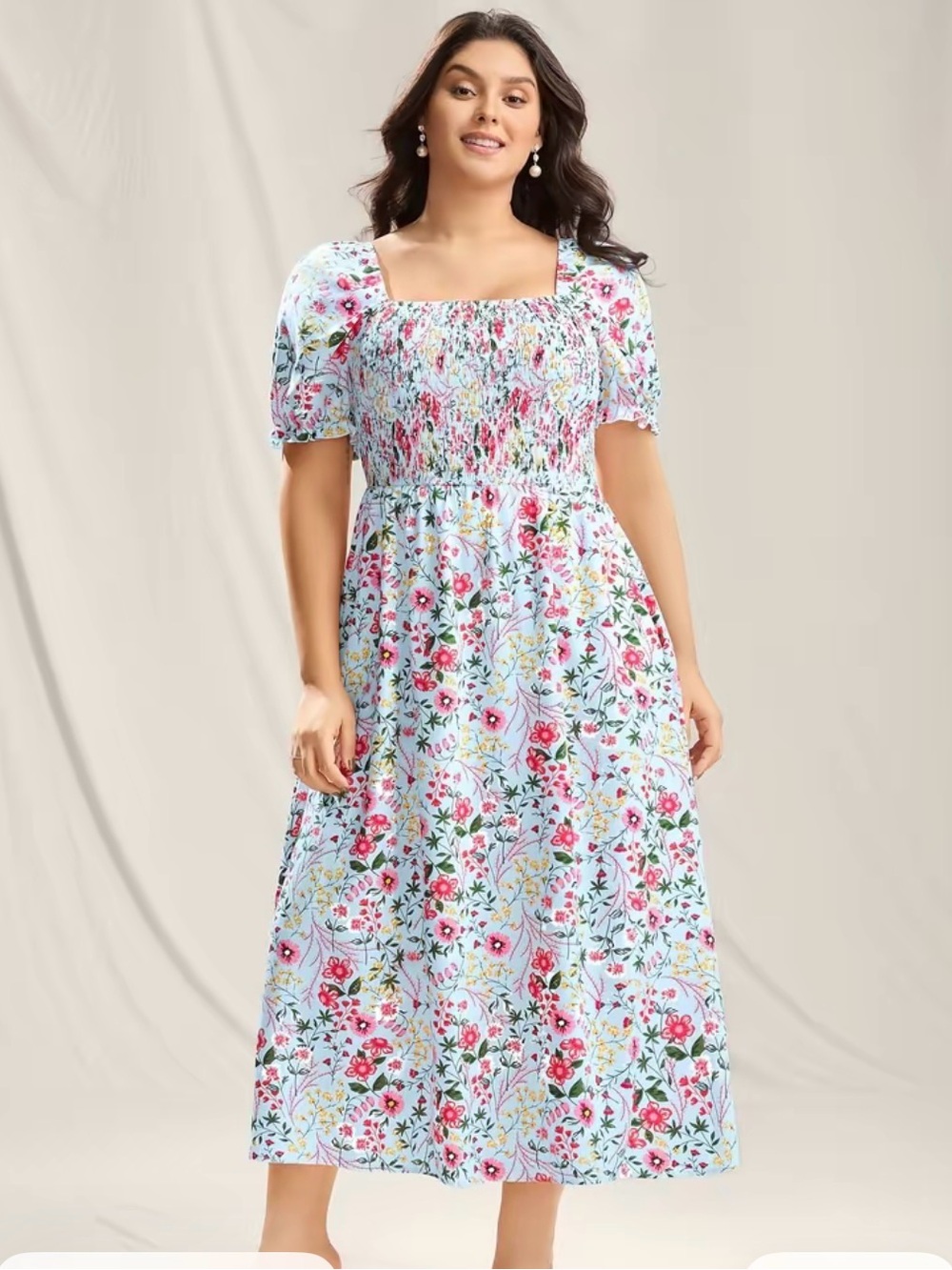 BloomChic Floral Midi Maxi Dress Size 22-24 Blue NWT Plus